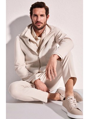 Network Stone Linen Blend Trousers