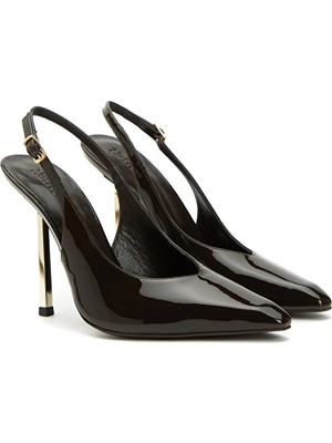 Network Brown Leather Heeled Shoes