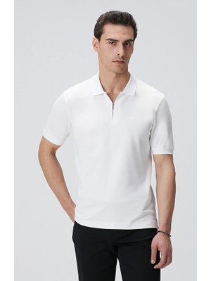 Network Off-White Polo Collar Knitted T-Shirt