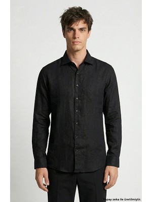 Network Black Linen Shirt