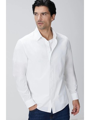 Network White Striped Non-Iron Shirt