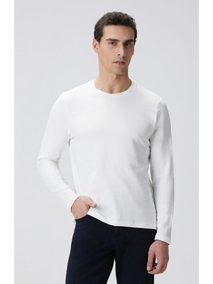 Network Off-White Long Sleeve Cotton T-Shirt