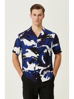 Network Saxe Blue Patterned Shirt
