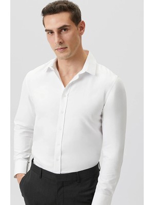 Network White Diagonal Cotton Shirt