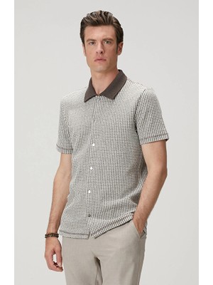 Network Brown Linen Blend Shirt