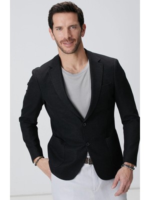 Network Black Linen Blend Jacket