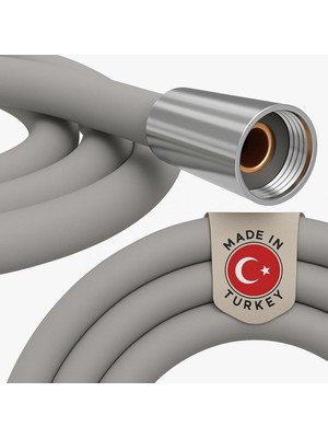 Die Grup Gri Silikonlu Duş Hortumu, 150 Cm, Esnek ve Kırılmaya Dayanıklı, Evrensel Bağlantılı, Sızdırmaz