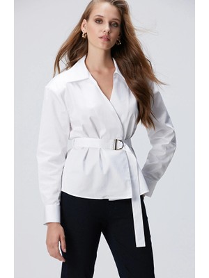 Network White Belted Blouse