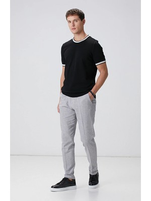 Network Grey Linen Blend Trousers