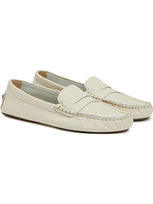 Network Beige Women's Leather Loafers
