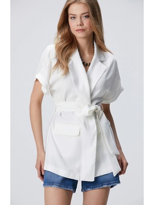 Network White Belted Jacket