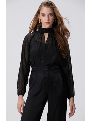 Network Black Patterned Blouse