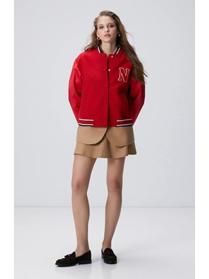 Network Camel Wool Blend Mini Skirt