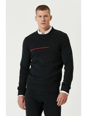 Network Anthracite Mock Neck Knit Sweater