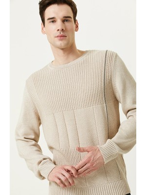 Network Cable Knit Detail Mink Sweater