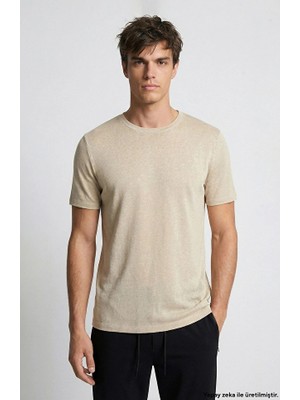 Network Beige Basic T-Shirt