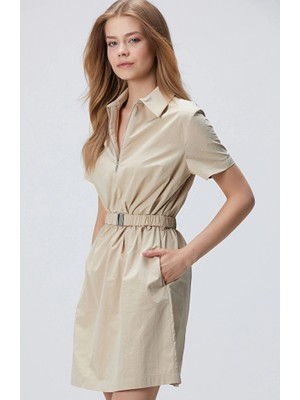 Network N-Tech Beige Mini Dress