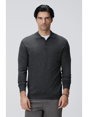 Network Limited Anthracite Wool Blend Knit Sweater