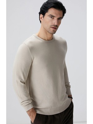 Network Beige Melange Basic Knit Sweater