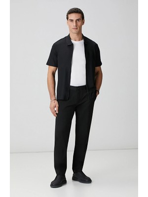 Network Black Diagonal Knit Trousers