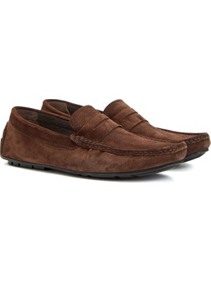 Divarese Dıvarese Dark Brown Men's Suede Loafers