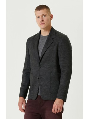 Network Anthracite Wool Blend Knit Jacket