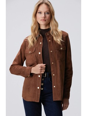 Network Brown Suede Leather Shirt