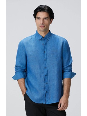 Network Turquoise Linen Shirt