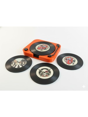 Die Grup Retro Plak Bardak Altlığı ve Magnet Seti