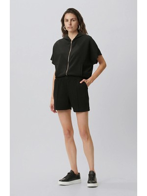 Network Black Rib Detail Knit Shorts