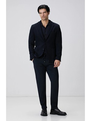 Network Navy Knit Trousers