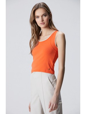 Network N-Tech Orange Two-Tone Detail Tank Top