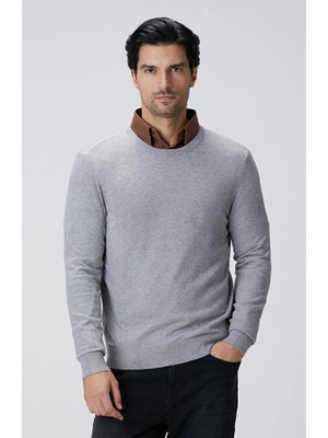 Network Grey Melange Basic Knit Sweater