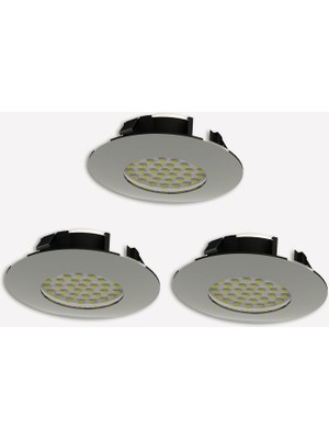 Eglo Pineda 6 W LED Round Recessed Spot 3 Pcs Chrome