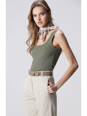 Network Khaki Basic Knit Tank Top