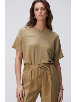 Network Limited Khaki Cashmere Blend T-Shirt