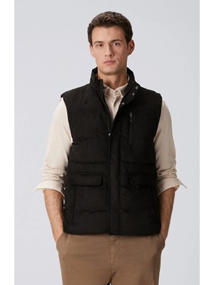 Network Black Suede-Look Casual Vest