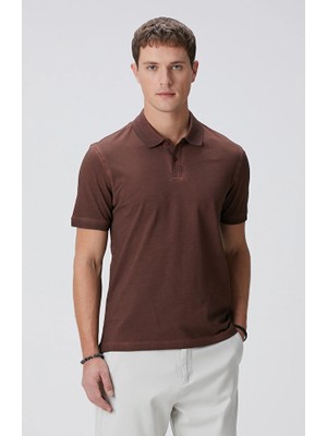 Network Brown Polo Neck T-Shirt