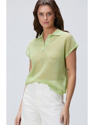 Network Green Polo Collar Knitwear