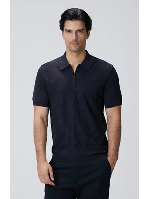 Network Navy Jacquard Knit Sweater
