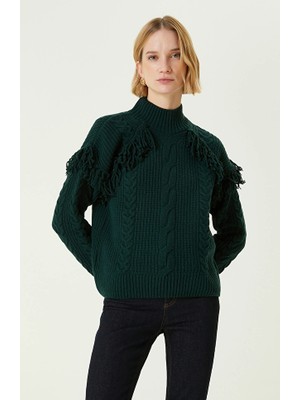 Network Green Knit Textured Wool Sweater