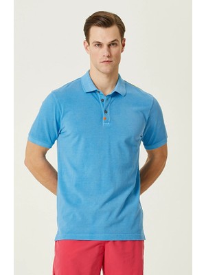 Network Turquoise Polo Collar T-Shirt