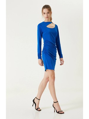 Network Saxe Blue Long Sleeve Jersey Dress