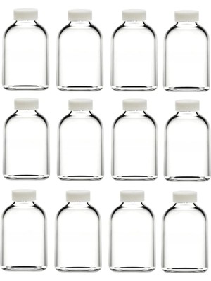 Die Grup Alsun 12 Adet Cam Kavanoz Oda Kokusu Şişesi Küçük Vazo Kapaklı 12X50ML