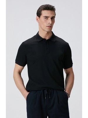 Network Black Polo Collar T-Shirt