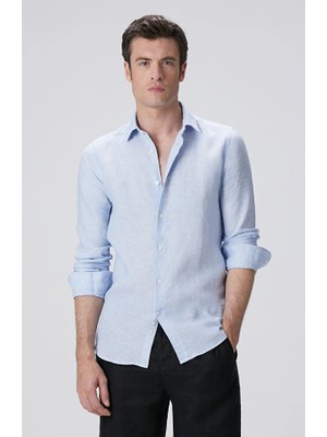 Network Blue Linen Shirt