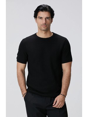 Network Black Jacquard Knit Sweater