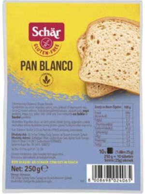 Die Grup Schär Schar-Pan Blanco Dilimli Ekmek 250 G * 5 Adet