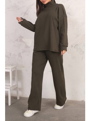 New Boudoir Haki Tunik Pantolon Alt-Üst Kadın Ikili Takım