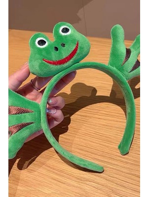 Kokoş Yeşil Renk Kurbağa Figürlü Peluş Taç